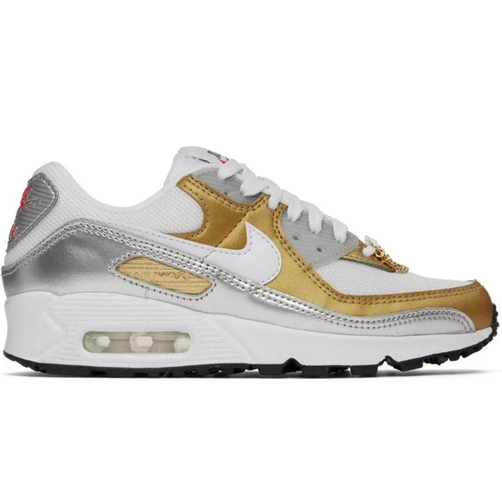 Warehouse SALE Air Max 90 Women (Metallic Gold Silver)
