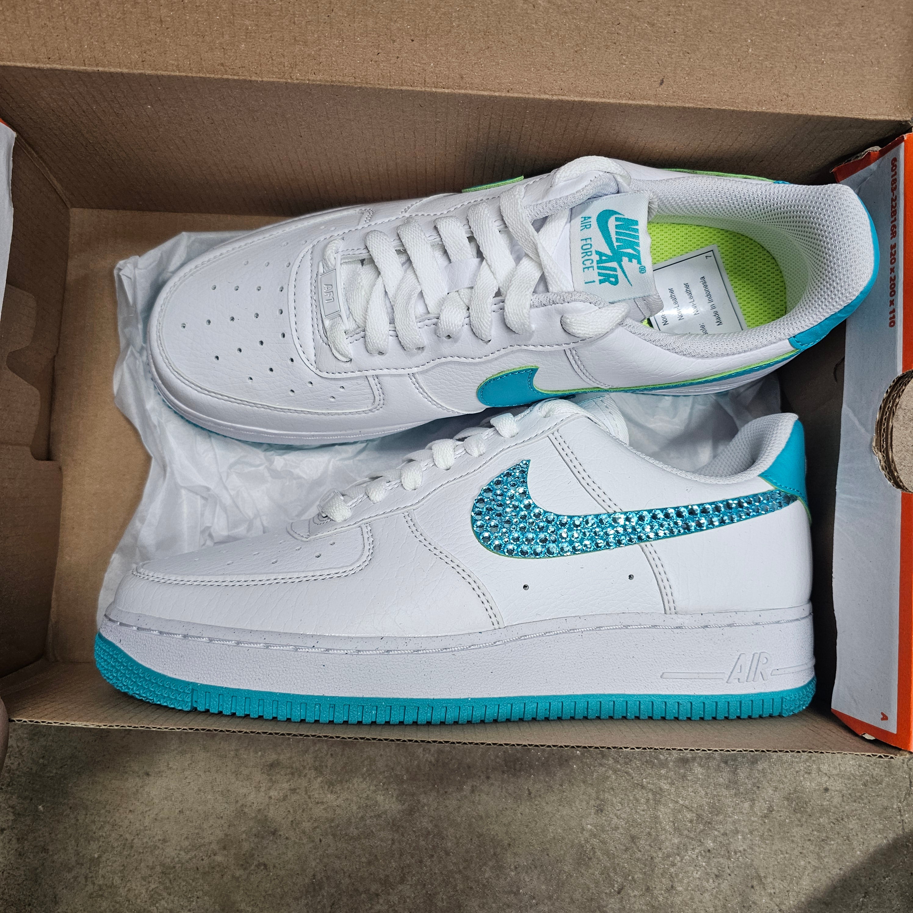 Air Force Women Sz 8.5 (White/Turquoise) Sale