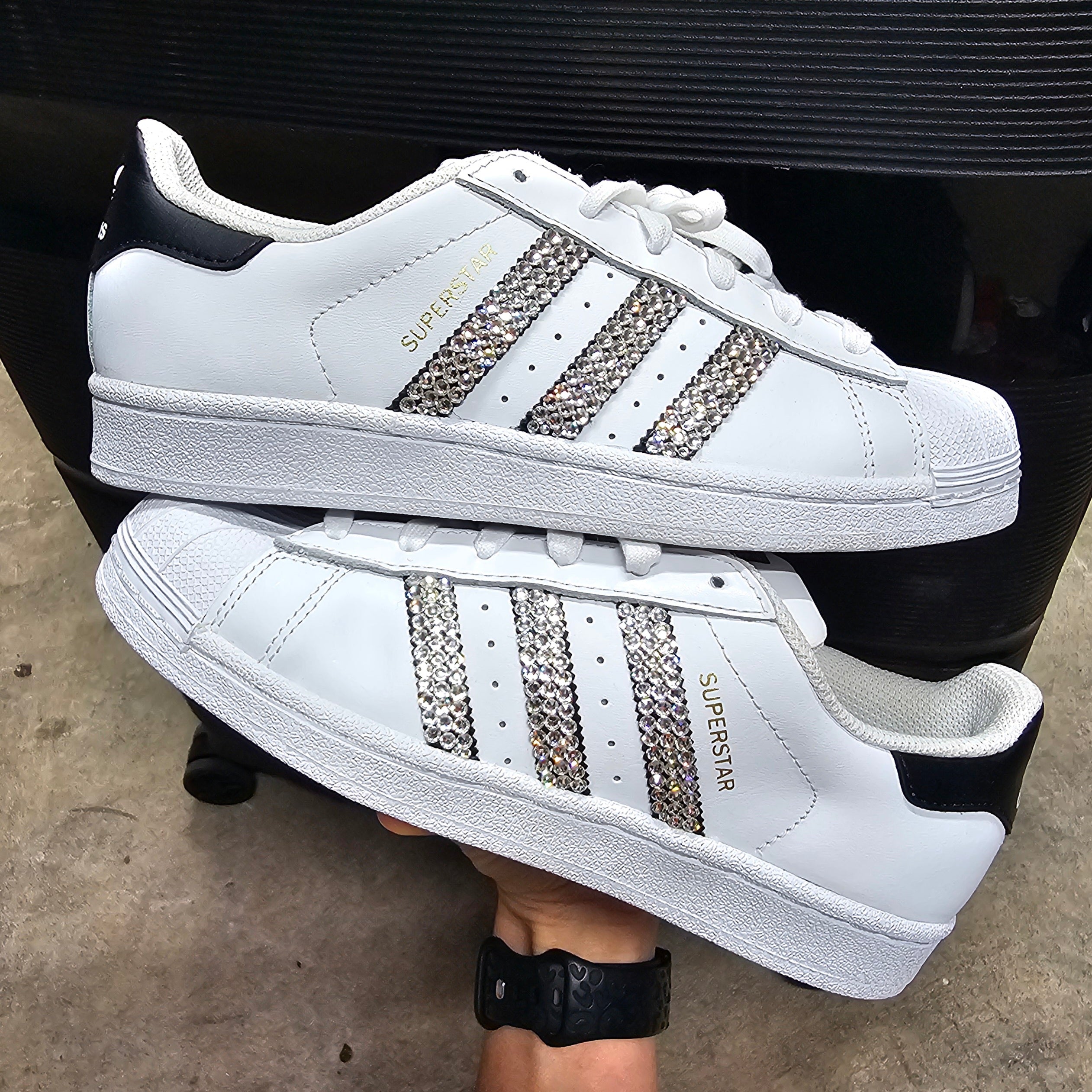 Adi Superstar Women Sz 6.5 (Black/White) Sale