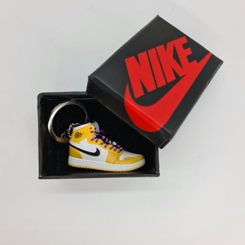 Mini Sneaker Keyring- AJ1 (Black/Yellow/White)