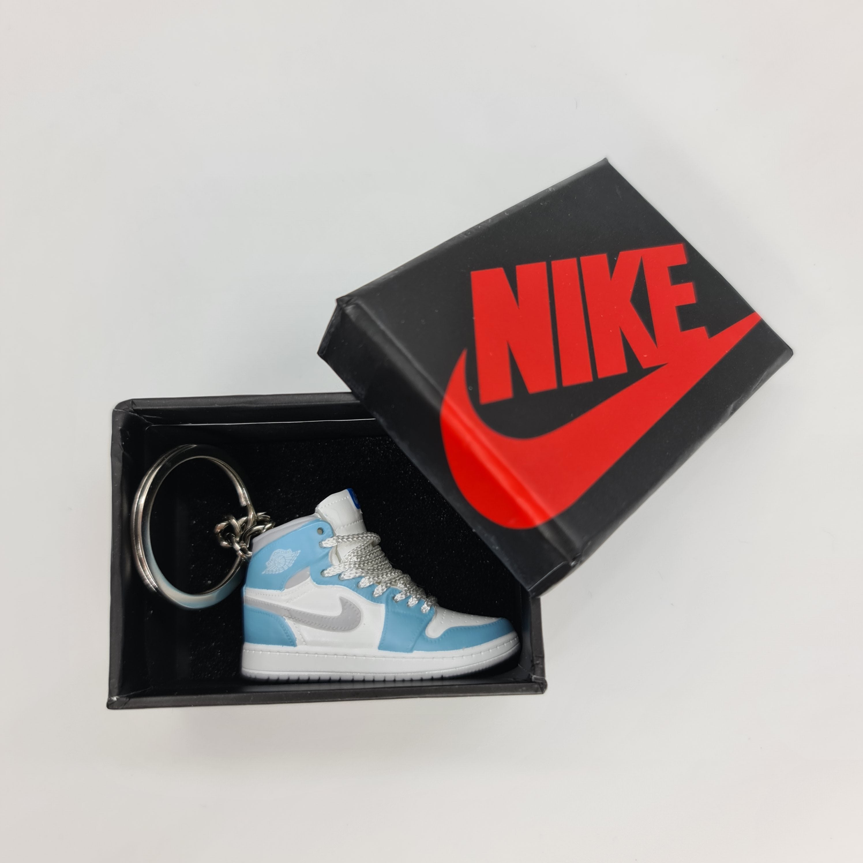 Mini Sneaker Keyring- AJ1 (Blue/Silver/White)