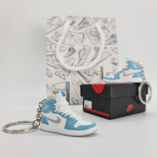 Mini Sneaker Keyring- AJ1 (Blue/Silver/White)