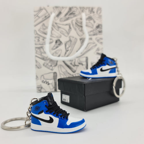 Mini Sneaker Keyring- AJ1 (Blue/White)