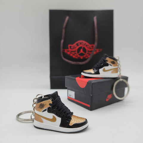 Mini Sneaker Keyring- AJ1 (White/ Red/ Black)