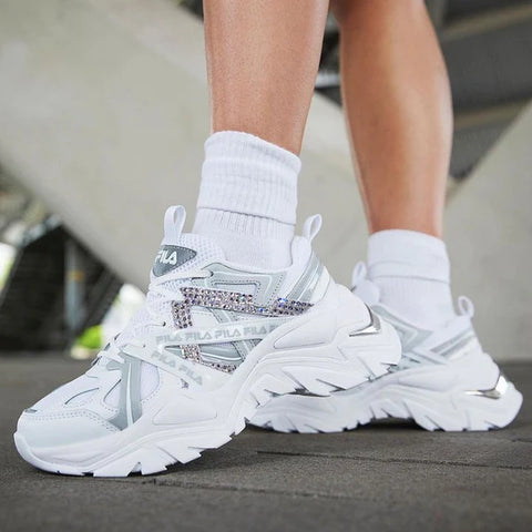 Warehouse SALE Fila Electrove 2 White Silver Diamond Kicks