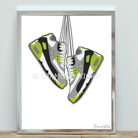 Sneaker Wall Art- Air Max 90 Hot Pink (Limited Edition)