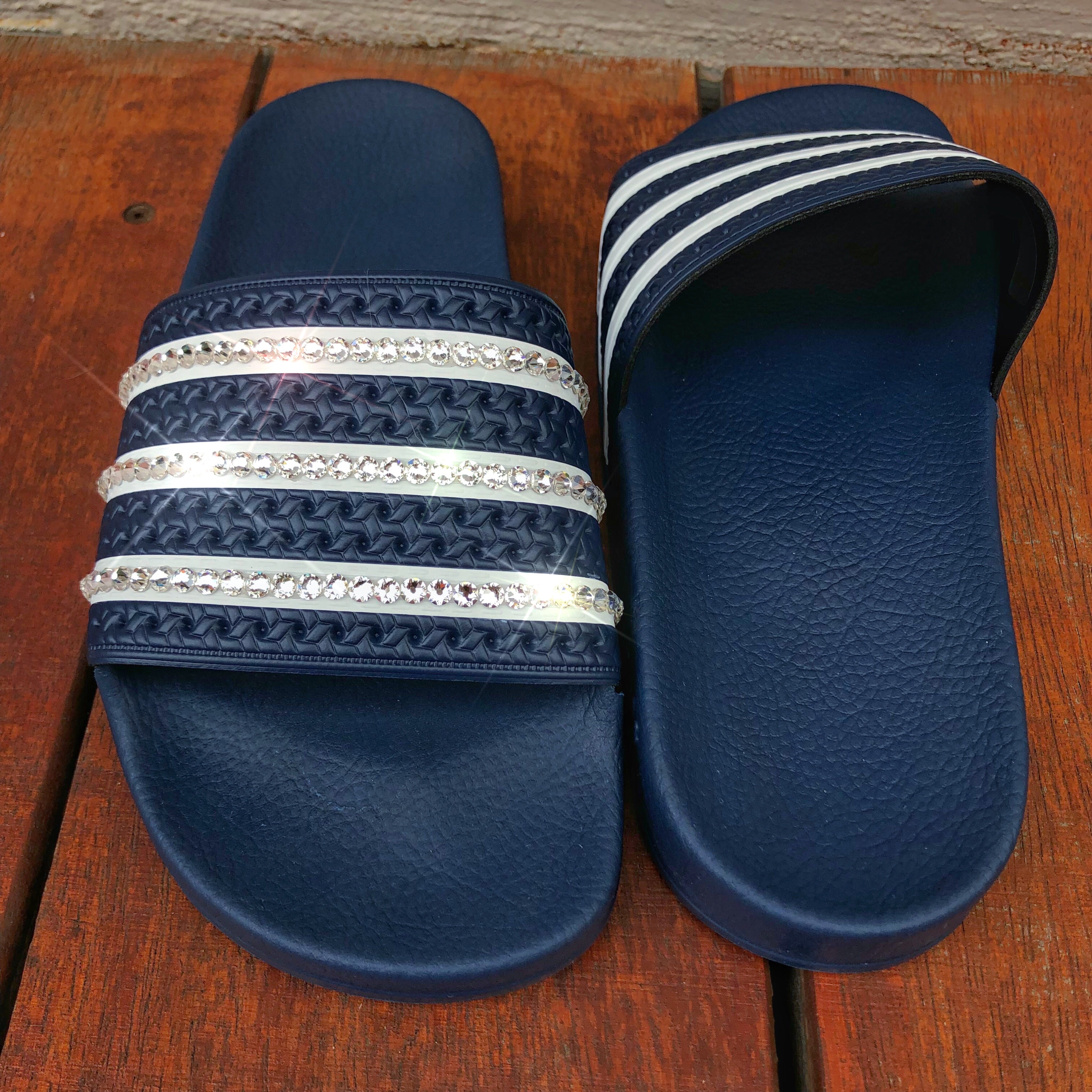 Diamond Kicks adidas adilette slides navy blue - Main Image